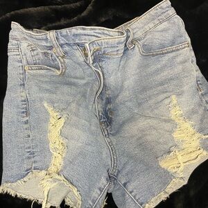 Kendall & Kylie Blue Distressed Jean Shorts